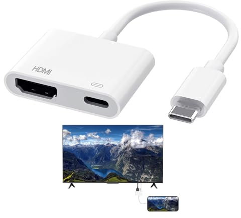 USBc to HDMI Adapter,USB C to HDMI Adapter,2 in 1 HDMI to USB C,USB to HDMI Adapter With TV HDTV Monitor Projector Video Audio Sync Screen Cable for Iphone Mac Samsung Huawei HP