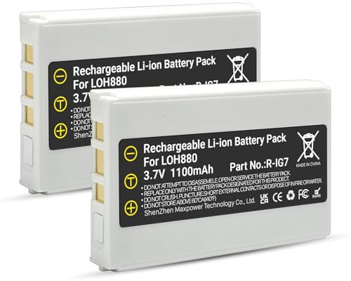 Lot de 2 Batteries R-IG7 pour Logitech Harmony One 720 720 Pro 785 850 880 880 Pro 885,890,890 Pro, H890,900,900 Pro Télécommande DiNovo Edge DiNovo Mini TC30