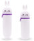 iPalamila 2 in 1 Soft Silicon Pencil case, Animal Pencil Case, Flat Silicone Pencil Case, Silicone Zipper, Pen Case Pencil Holder, H 19cm, White, Soft (Grey Pink Bunny)