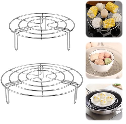 2 Piezas Rejilla De Vapor De Acero Inoxidable, Soporte De Acero Inoxidable Rejilla, Rejilla para Vaporera, Rejilla De Vapor Soporte De para Hornear, Enfriar Al Vapor, Idea para Olla