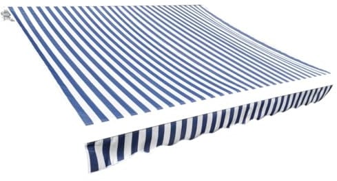 AUVYI Markisenstoff 5x3 m Blau und Weiß Markisen Ersatzstoff Markisentuch Sonnenschutz Markisenzubehör