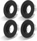 4 Piezas Anillo de Desbordamiento para Lavabo 22–24 mm, Embellecedor Rebosadero Lavabo en Latón Negro, Fácil Instalación, Compatible con Agujeros Estándar en Fregaderos de Baño o Cocina