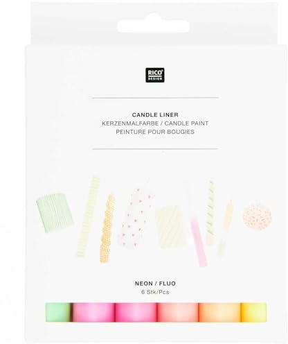 Candle liner Set Neon, 6-tlg Neongelb, Neonorange, Neonrot, Neonrosa, Neonpink, Neongrün