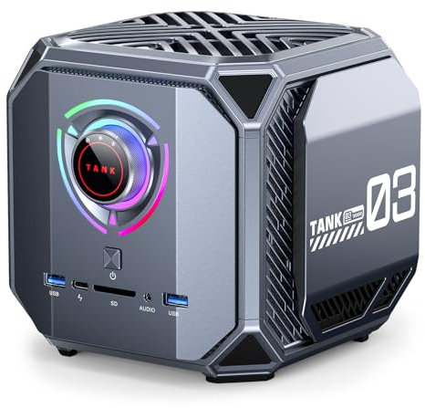 ACEMAGIC Tank03 Mini Gaming PC, Ιntel i7-12700H (14C/20T, bis zu 4.7Ghz), RTX3060M Graphics Mini Computer, 32GB DDR5 1TB NVME SSD Mini PC with Dual 2.5G LAN |WiFi6 | Win 11 |8K UHD | Type-C