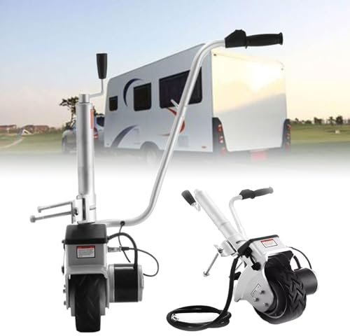 XHSMYXGS Remorque électrique Dolly, Roue Jockey de remorque motorisée 350W 12V, Pneu en Caoutchouc de 8, capacité de remorquage de 5000 LB, pour Bateau Caravane en Mouvement