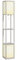 HOMCOM Lampadaire étagère, 2 lampes, lampe de salon sur pied avec douille E27, 2 étagères 4 niveaux, motif nid d'abeille, lampadaire salon, abat-jour en terylenecotton, gris