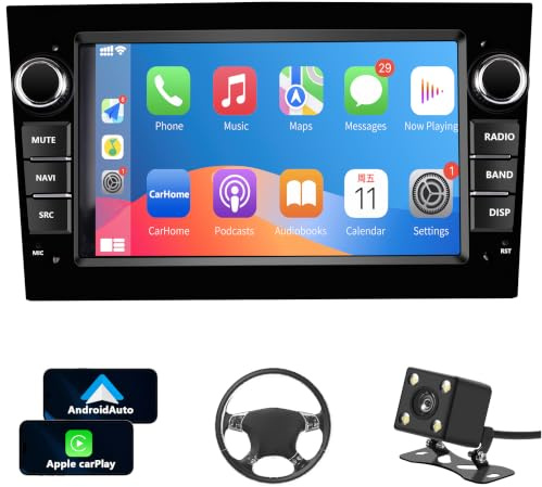 Radio de Coche 2 DIN para Opel Astra h/Zafira b/Meriva/Vivaro | Bluetooth Stereo Car con Wireless Carplay Android Auto Pantalla de 7 Pulgadas-Black