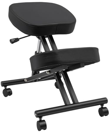 ZNLLQZN ergonomisk knäpall kontorspall hälsostol – justerbar höjd 50–60 cm, knästol med 4 universella rullar, för att korrigera en hållning och lindra rygg och ben