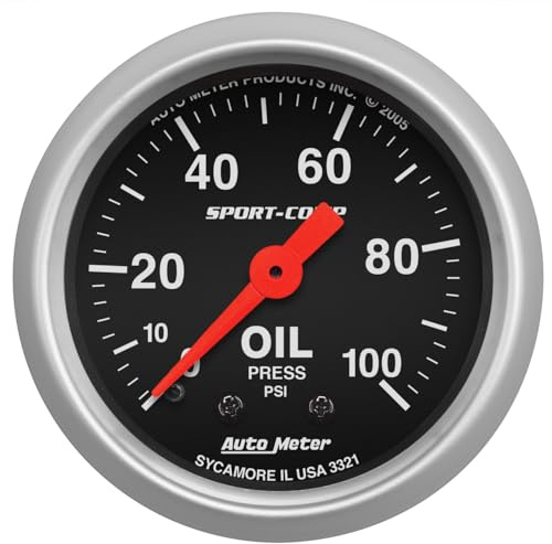Auto Meter 3321 Sport-Comp Mechanical Oil Pressure Gauge, 2.3125 in.
