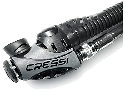 Cressi Unisex-Adult by Pass Inflator Complete Aufblasvorrichtung für Auftriebskompensatoren, Schwarz/Grau, ONE Size