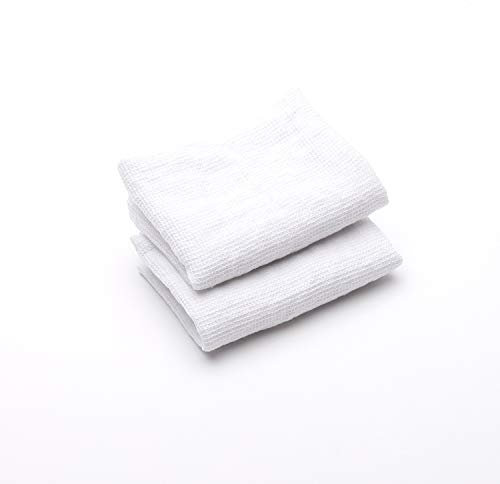 LinenMe 50 x 70 cm Set mit 2 Optischen weiß Leinen Handtüchern Wafer 0454501