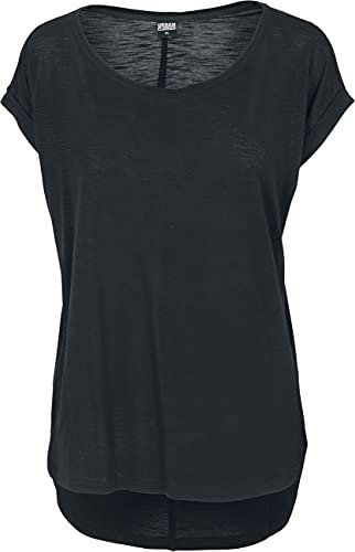 Urban Classics Ladies Long Back Shaped Slub Tee Femme T-Shirt Manches Courtes Noir XL