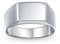 Bling Jewelry Geometrischer Anpassbarer Gravur Einfacher Breiter Rechteckiger Initialen-Monogramm-Siegelring Für Herren .925 Sterlingsilber Glänzendes Finish