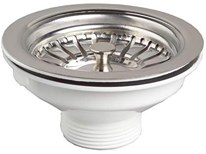 Wirquin 30718726 Tapa de Fregadero, D90, Cesta de Acero Inoxidable, sin Demasiado Lleno, Cromado