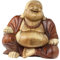 Oriental Galerie Happy Buddha-Figur China Skulptur Sitzend Budai Figur 31 cm Holz Braun Natur