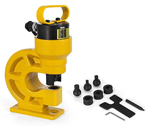 Happybuy Outil de Poinçonnage de Trou Hydraulique Perforateur de Trou Machine de Poinçonnage CH-60 pour Plaque d'Acier Inoxydable de Fer en Aluminium de Cuivre, avec Barre de Cuivre 31T