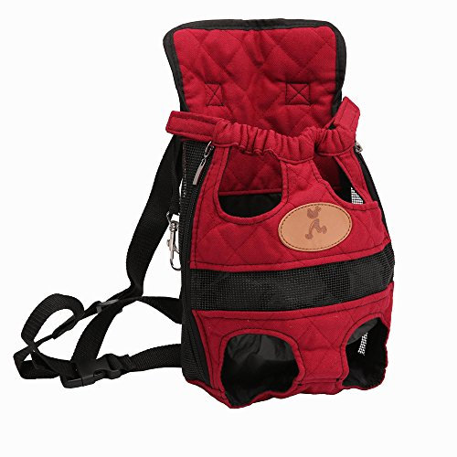 DOXMAl Tragetasche Hund Hundetragetasche Hunderucksack Hund Rucksack Hundetasche Klein Hunderucksack Vorne Rucksack Hund Rucksack Für Hund Rot M