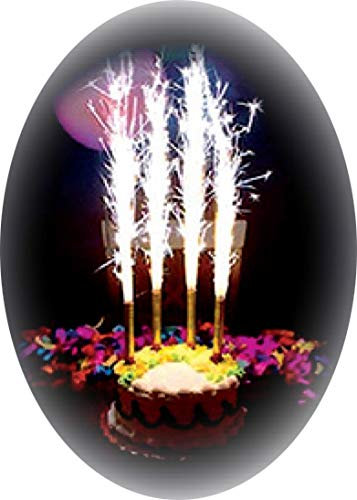 Lot de 4 bougies fontaine lumineuse pour décor de fête ou anniversaire Catégorie F1