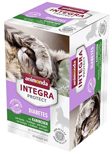 animonda Integra Protect Nourriture pour Chat Humide diabète Lapin (6 x 100 g), recommandée par Le vétérinaire en Cas de diabète sucré, Aliment diététique développé avec des vétérinaires pour Chats