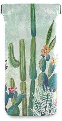 linomo Tropisch Kaktus Sonnenbrille Tasche Mikrofaser Leder Beutel, Aufbewahrungstasche für Brille und Mobiltelefon