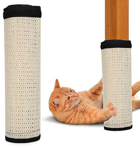 YOUTHINK Alfombrilla Rascadora para Gatos, Alfombrilla De Tela De Sisal Natural.(Blanco)