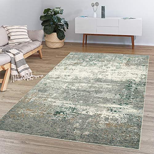 TT Home Wohnzimmer Teppich Used Look Vintage Modernes Design Mit Beton Optik, Farbe:Bunt, Größe:120x160 cm