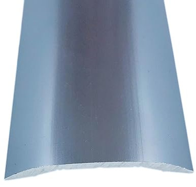 Self Adhesive Floor Cover Trim Door Bar Threshold - Covers Laminate Floors/Wood/LVT - Stick Down Transition Threshold Strip - Metal Plate Joins Flooring/Fills The Gap - Grey Colour