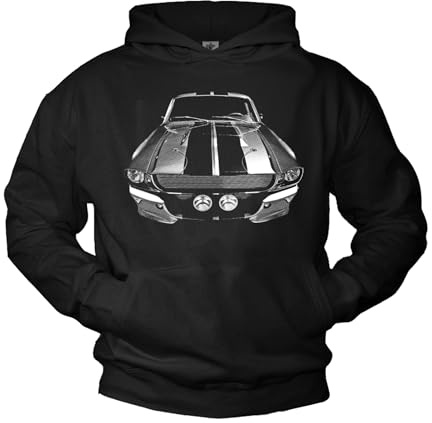MAKAYA Kapuzenpullover mit 1968Er Mustang Eleanor Schwarz Größe XXXXL