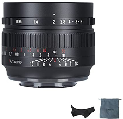 7artisans Objectif Fixe 50 mm F0.95 pour Canon EOS-M/EOS-M2/EOS-M3/EOS-M100/EOS-M5/EOS-M6/EOS-M50/EOS-M10/EOS-M200