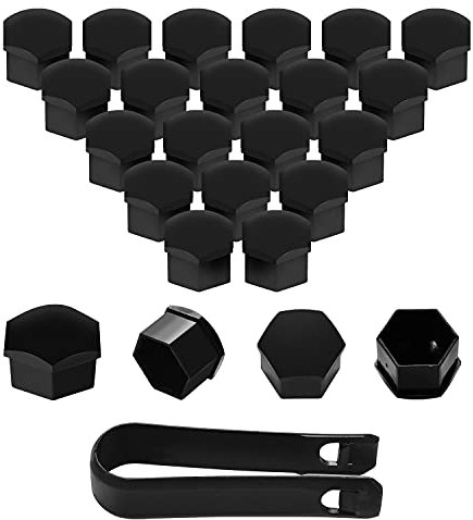 moinkerin 20 Pezzi Tappi a Vite Ruota Universale 19mm Copridadi Coperture Copricerchi Plastica per Auto-Non Adatto alla Q7(Nero, 19mm)