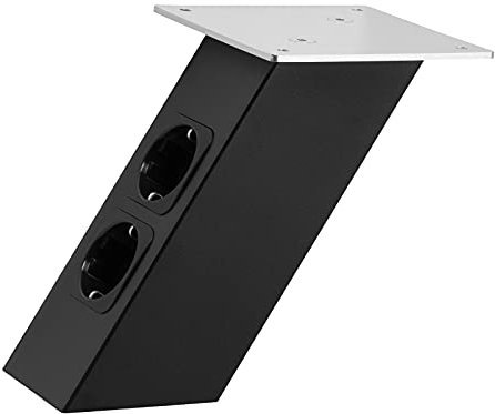SOTECH Barkonsole schräg 170 x 80 x 70 mm in schwarz mit Schuko Steckdosen 30 Kg Tragkraft Thekenfuß Konsole