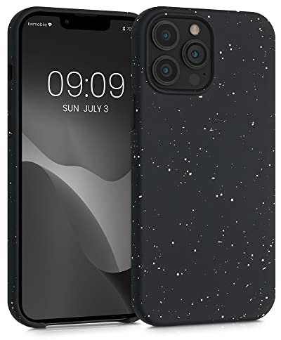 kwmobile TPU Silicone Case Compatible with Apple iPhone 13 Pro Max - Flexible Cover with Camera Protection - Paint Splatter White/Black