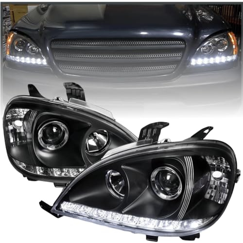 CR-Lights LED Scheinwerfer Set Schwarz für Mercedes W163 ML SUV 09.2001–2005 LED Standlicht - Modellpflege