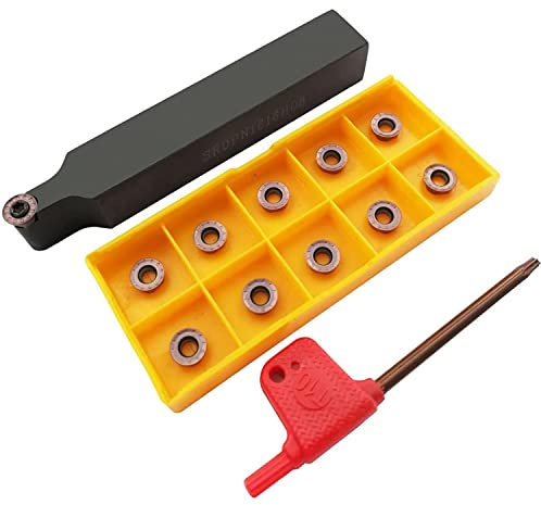 ASZLBYM 10pcs RPMT08T2MOE inserti di fresatura in carburo indicizzabili fresa a lama con 5/8/16mm SRDPN1616H08 supporto per utensili per fresatura in metallo duro, utensili da taglio.