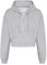 noTrash2003 Felpa con cappuccio da donna con cerniera a taglio intero, stile bolero XXS-XL, in 5 colori, grigio (grigio mélange), XS