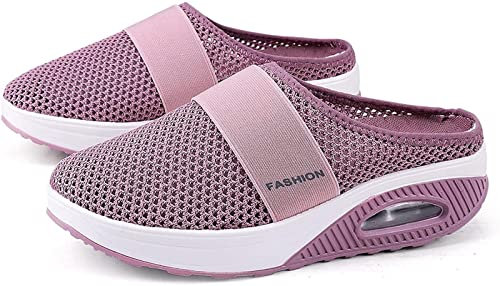 QAZW Air Cushion Slip-On Walkingschuhe Orthopädische Diabetiker Walkingschuhe Orthopädische Schuhe für Damen, atmungsaktiv, lässig, luftkissen, Slip-On Schuhe, Outdoor-Walking-Sneaker, S-38EU