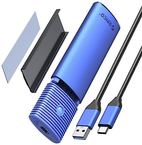 ORICO Aluminum M.2 NVMe SSD Enclosure , Tool-Free 10Gbps USB C Adapter, USB 3.2 M.2 NVMe Reader, External SSD Case Thunderbolt 3 compatible, Supports 4TB 2230/2242 /2260/2280 PCIe M-Key SSDs-BL(G2A)