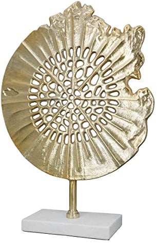 GILDE Deko Skulptur XL - Accessoire Dekoration Wohnzimmer aus Aluminium gefertigt - Farbe: Gold - Höhe 51 cm