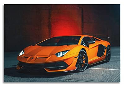 JUNNA Supercar Poster für Lamborghini Aventador Sportauto, dekoratives Gemälde, Leinwand, Wand- und Kunstbild, Familien-Schlafzimmer, 60 x 90 cm