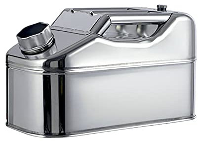 UCCE Bidon de Rechange en Acier Inoxydable 304 argenté pour Voiture, Essence, Diesel, réservoirs de Carburant, réservoir d'huile à Essence (Rouge 5 l)