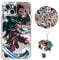 Demon Slayer Tanjirou Anime Design Case - Compatible with iPhone 7/8 / iPhone SE 2022 & 2020 - Soft Silicona Transparent Case with Keychain & 50pcs Stickers