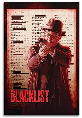 ELedvb The Blacklist Art Poster Raymond Reddington Braunton Leinwandposter Dekorative Malerei Leinwand Wandposter und Kunstbild Druck Moderne Familie Schlafzimmer Dekor Poster 30 x 45 cm