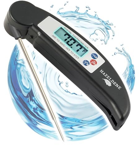 Hazeldene Food Thermometer, Meat Probe, Cooking, Air Fryer Thermometer, Meat Digital Probe for Food Black