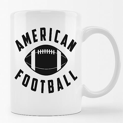 huuraa Kaffeetasse American Football Ball Keramik Tasse Weiß 330ml mit Motiv für alle Football Fans