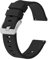 BISONSTRAP Bracelets de Montre en Silicone, Bracelets Minces à Dégagement Rapide, 17mm, Noir avec Boucle Argentée