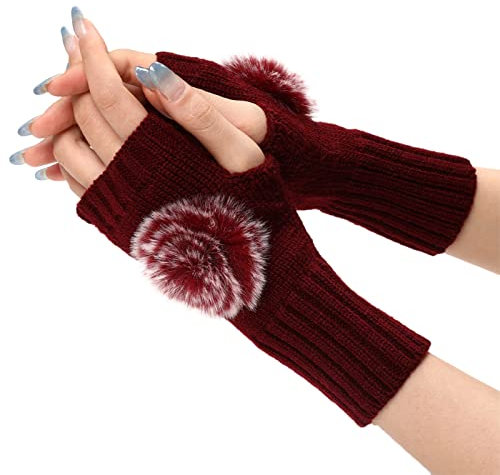 Fingerlose Handschuhe Damen - Schwarz Kaschmir Gloves Paar Fingerlos Winterhandschuhe Warme Pulswärmer Warm Warmer Handschuhe Handstulpen Fingerlinge Unisex