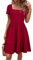 Newshows Sommerkleid Damen Knielang Strandkleid Sommer Outfits Kleid Elegant Kurz Partykleid Mit Taschen Weinrot