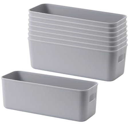 GmeDhc 8 Stück Aufbewahrungsbox Kunststoff, Aufbewahrungskorb mit Griffen, Kunststoff Organizer Box, Ordnungsboxen, für Küche, Badezimmer, Küchenschrank, Kosmetik, Kinderzimmer, Büro