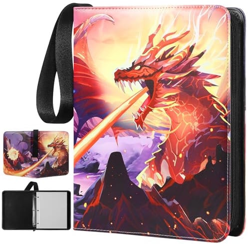 Sammelalbum für Pokemon Karten, 440 Karten mit 55 herausnehmbaren Hüllen, Sammelkarten und Tauschkarten – Tragetasche, Album, Ordner, Organizer für Jungen und Mädchen (440 Pockets)