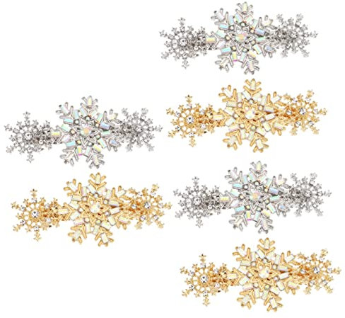 MAGICLULU 3 Sets Strass Schneeflocke Haarspangen Mädchen Haarnadel Set Mode Strass Haarnadel Stirnband 2 Stück * 3